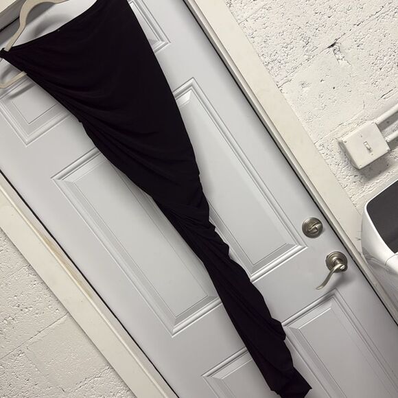 Norma Kamali Black One Shoulder Ruched Maxi Dress - Size Medium 38 - LIKE NEW - Picture 3 of 5